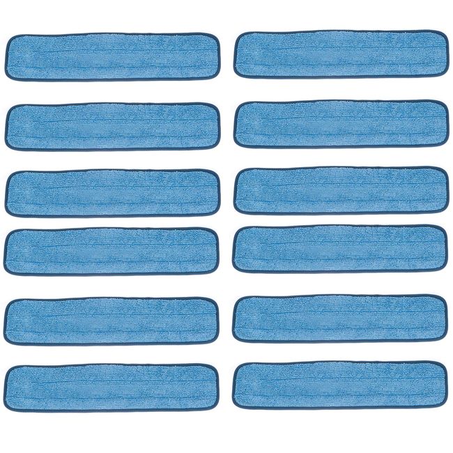 Real Clean 36 inch Microfiber Wet Mop Refill Pads for Flat Mop Frames (Pack of 12)