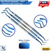 3Pcs Dental Flat Plastic Composite Filling Instruments Blue Titanium Color Tips