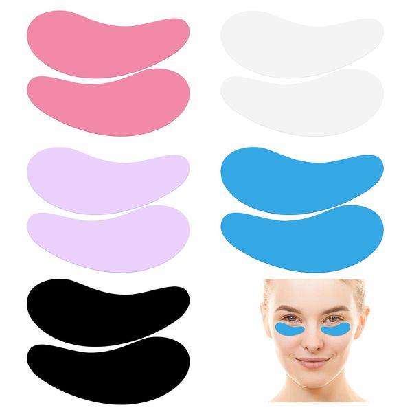 Dimeho 5 Pairs Silicone Under Eye Patches Reusable Under Eye Mask Self Sticky Eye Wrinkle Patches Soft Eye Pads Plump Fine Lines for Skin Care Puffy Eyes Dark Circles Beauty Eyecare