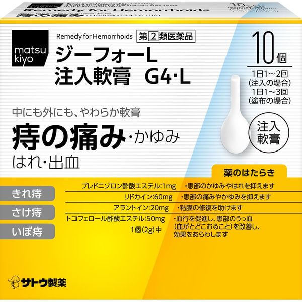 【指定第2類医薬品】ジーフォーL注入軟膏 10個