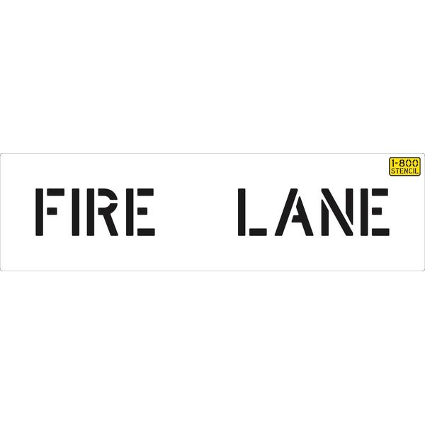 4" FIRE Lane Stencil - 1/8" (.125") PRO-Grade LDPE - Standard