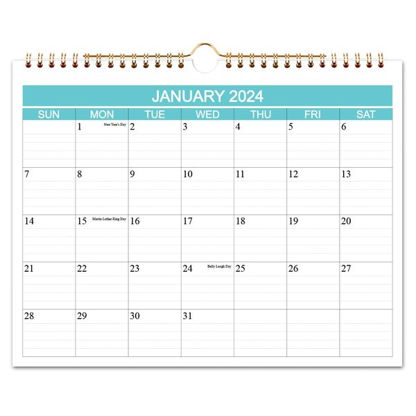 Calendar 2024 - Wall Calendar Runs from Jan 2024 to Dec 2024-12 Monthly Calendar with Thick Paper for Planning and Organizing for Home or Office, Calender Planner, 8.5 x 11 Inch 2024 Calendars