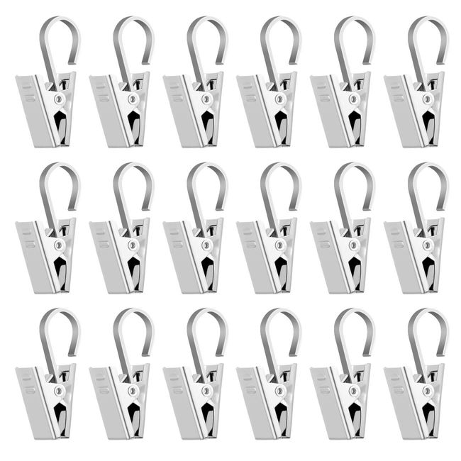 LIHAO 60pcs Stainless Steel Strong Curtain Clips Curtain Hooks