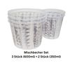 Mixing Cups 3 Pieces (600 ml) + 2 pieces (350 ml).