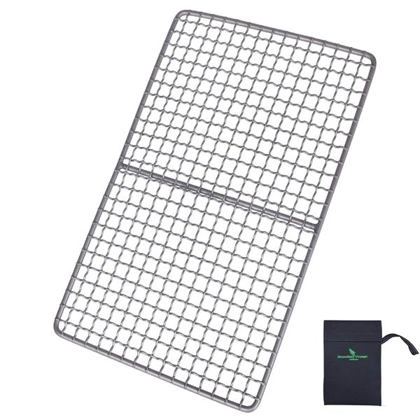 iBasingo Titanium Grill Grate Mini Grill Net Charcoal BBQ Grill Plate Camping Pot Rack Baking Cooling Grill Camp Barbecue Wire Mesh for Ourdoor Hiking Picnic Backpacking Ti2022C