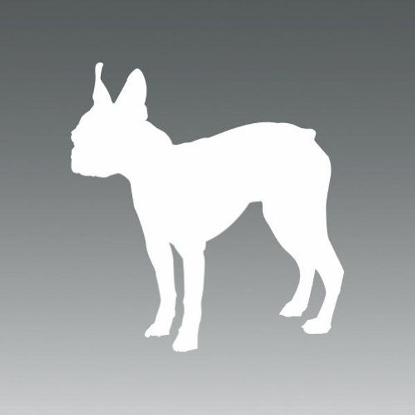(2x) Boston Terrier - Dog - White - Sticker - Decal - Die Cut