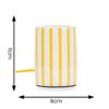 Small Ceramic Bedside Table Lamp White & Yellow Candy Stripe Design Bedroom Light
