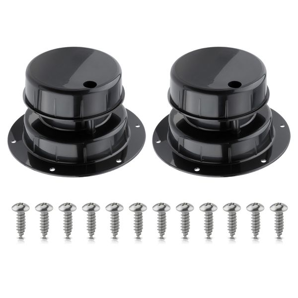 RV Plumbing Vent Caps Kit 2Pcs Trailer Camper Vent Cap Replacement Cover Black