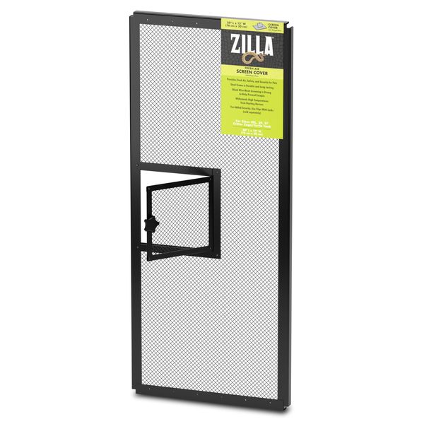 Zilla Pet Reptile Terrarium Fresh Air Screen Cover with Hinged Door 30" x 12"