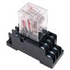 WANGCL 2PCS Mini AC 24V Relay Electromagnetic Switch 8Pin DPDT Relay 2NO+2NC with Socket Base LED Indicator