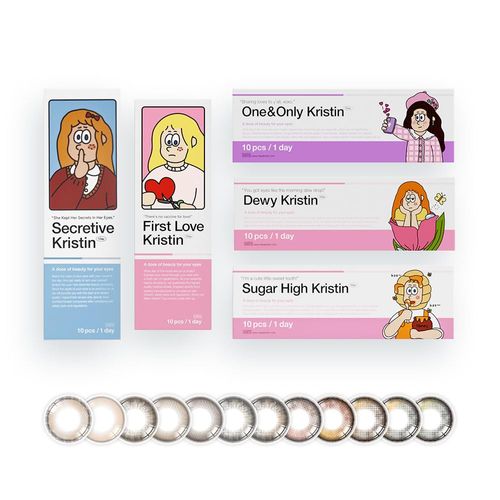 カラコン ハパクリスティン Hapa Kristin 1day 【アッシュチョコ】シュガーハイクリスティン Sugar High Kristin 10枚入り カラーコンタクト ワンデー 度あり 度なし 14.2mm（アッシュチョコ／-8.00）