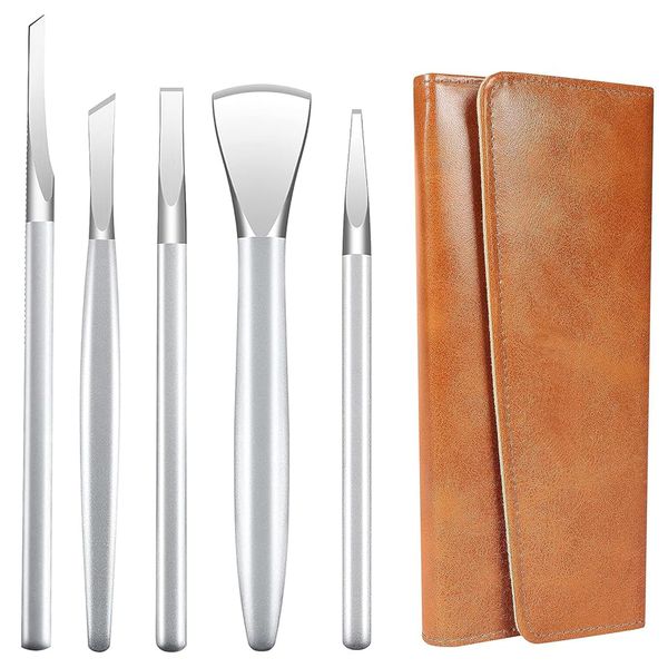 Pedicure Knife Set,Manicure Set,Ingrown Toenail Kit,Pedicure Tool Kit,Top Notch Foot Blade (5 Pcs Leather case included)