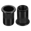uxcell M12 Rivet Nuts Carbon Steel Flathead Threaded Insert Nuts Blacks 40pcs