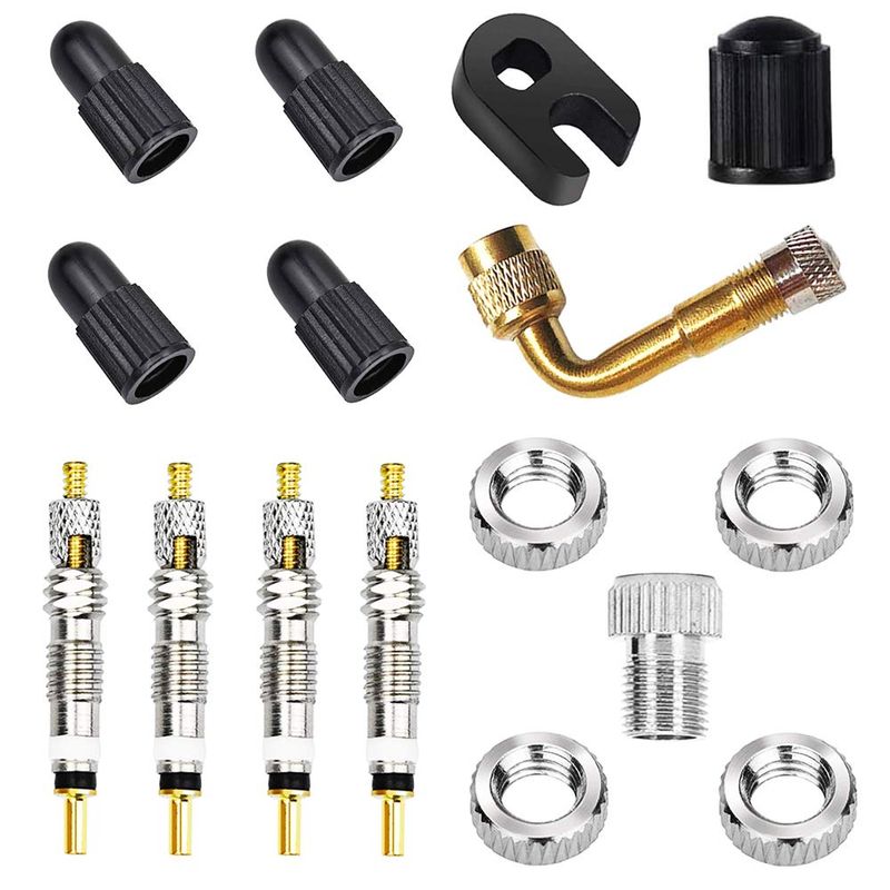 Kit Rimozione Nucleo Valvola Per Bici &ndash; Utensile E Ricambi In Ottone (Presta) &ndash; Colori Assortiti