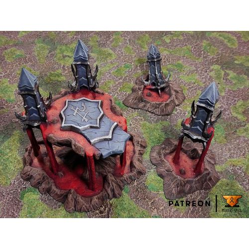 Dark Elves Corruption Island & Pillars by Makers Anvil - Compatible with Dungeons and Dragons (DND), 28mm Miniature Wargaming, Tabletop RPGs, Wargame Scenery