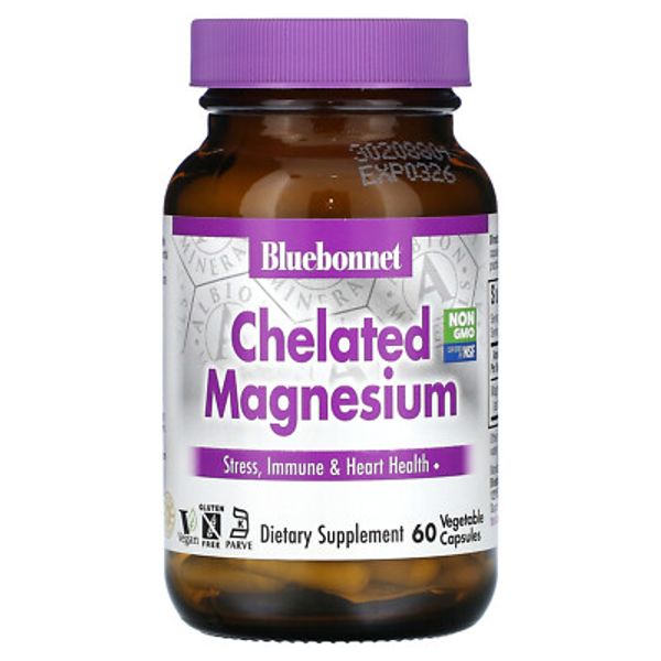Chelated Magnesium, 200 mg, 60 Vegetable Capsules (100 mg per Capsule)