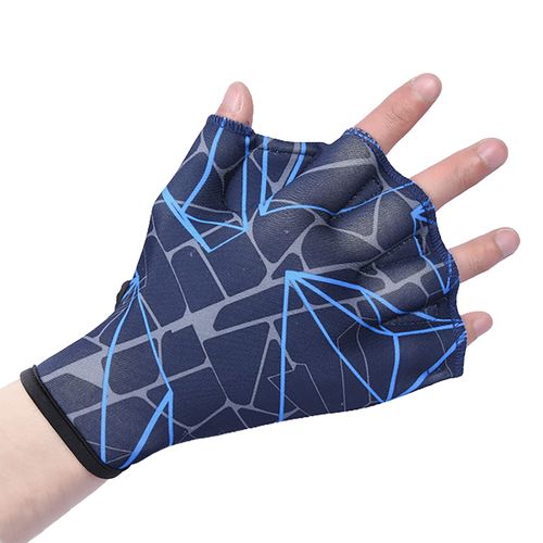 Moonlove 1 Pair Aquatic Gloves with Adjustable Wrist Strap, Swimming Webbed Gloves Swim Fins Paddle Sports Surfing Diving Hand Wear for Aquatic Fitness Water Resistance Training Women Men Children
