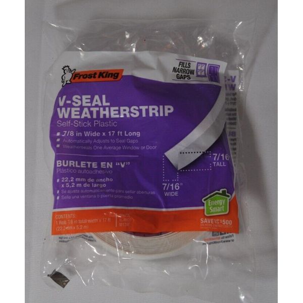 Frost king VSeal Weatherstrip Self Stick Plastic 7/8 in Wide x 17 Ft Long Seals