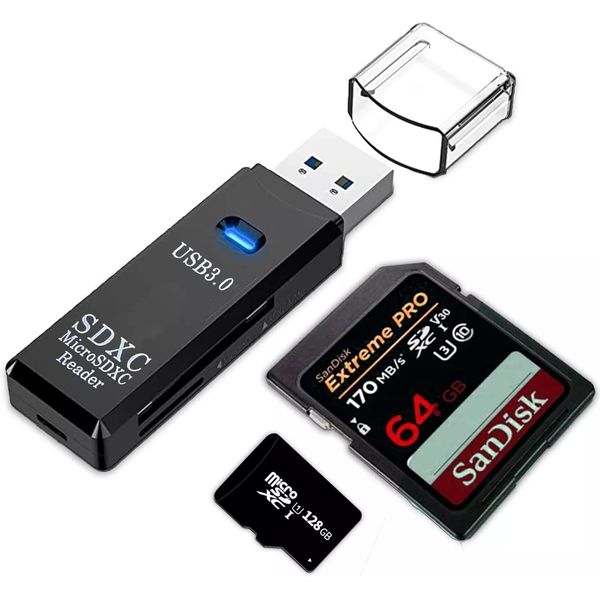 Gizmo Gear USB 3.0 Card Reader,High-speed SD/Micro SD Card Reader Memory Card Adapter-Supports SD/TF/SDHC/SDXC/MMC-Compatible with Windows,OS