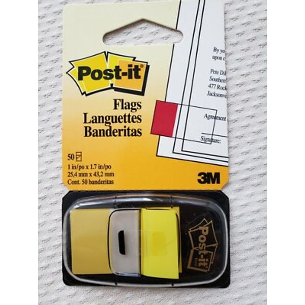 Post-it Flags, Yellow With Dispencer