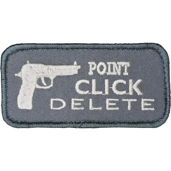 POINT CLICK DELETE GUN MILITARY ARMY TACTICAL ACU LIGHT HOOK MORALE PATCH