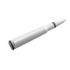 VMS Racing 50 Cal Caliber White Bullet Antenna with Black Rings Heavy Gauge CNC Machined Billet Aluminum Short Compatible with Chevy Silverado 1500 2500 3500 07-20