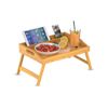 Bamboo Bed Tray Table with Handles and Folding Legs - Kitchen Serving Tray