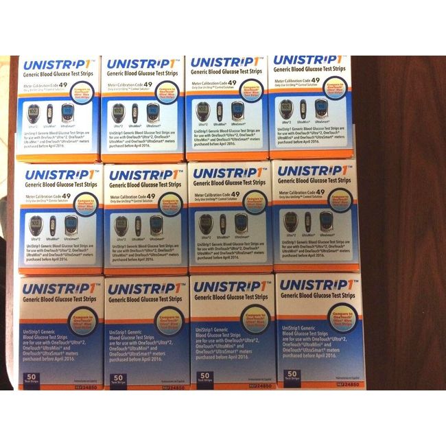 UniStrip 600 Test Strips for Use with Onetouch® Ultra® Meters Exp: 10/20/2025