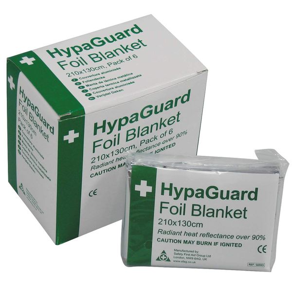 Safety First Aid Group HypaGuard Foil Survival Blanket (Pack of 6)