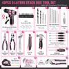 Pink Cordless Drill Driver with Toolbox 43PC wi/8V Lithium-ion Power Drill&Bits