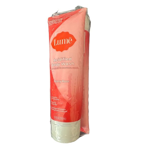 Lume Acidified Body Wash PEONY ROSE 8.5oz Cleanse & Control Odor 2 Pack