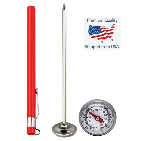 Stainless Steel Pocket Probe Thermometer Gauge for Food Cooking Meat BBQ