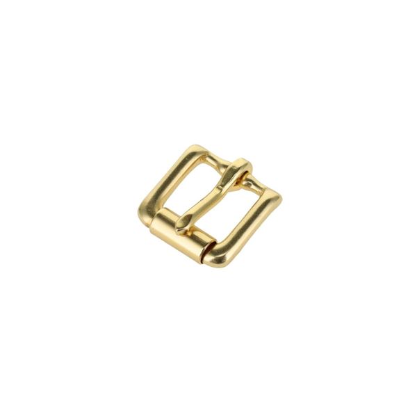 B6231 Natural Brass, Roller Heel Bar Buckle, Solid Brass-LL, 1-1/2"