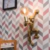 MiniSun Modern Gold Monkey Holding Light Bulb Design Wall Light