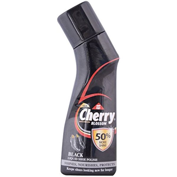 Cherry Blossom Liquid Shoe Polish – Black, 75ml Bottle, Black