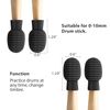 8 Pieces Drum Mute Drumstick Silent Tip Drum Dampener Accessory Rubber Practice Percussion Tips Mute Replacement Drum Practice Tips (Black and Grey)