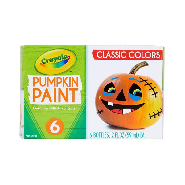 Crayola Pumpkin Paint Kit, Acrylic Paints in Classic Colors, Halloween Decorations, 6Count