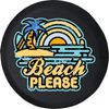 Beach Please Funny Spare Tire Cover Black Size 32 Inch