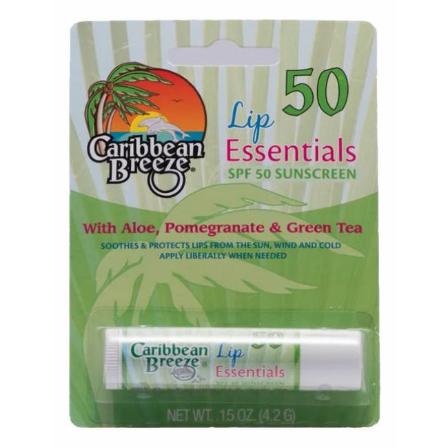 Caribbean Breeze SPF 50 Lip Essential 100% Natural Moisturizing Balm Tube Tropic