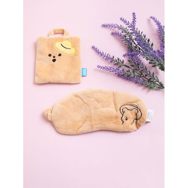 Teddy bear embroidery point sleep mask set