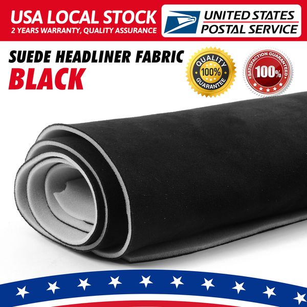 Headliner Fabric Foam Back Suede Sag/Torn/Stain Headlining Replace 80"x60"