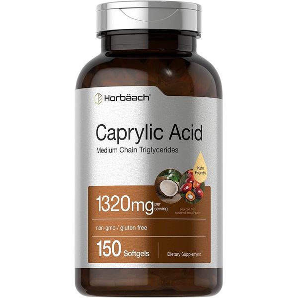 Caprylic Acid 1320 mg | 150 Softgel Capsules | from MCT Oil | by Horbaach