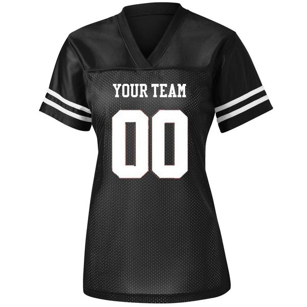 Womens Custom Football Replica Team Jersey (XX-Large, Black)