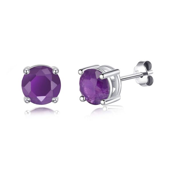 Philip Jones Sterling Silver Amethyst Gemstone Earrings