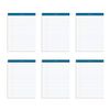 TOPS Docket Writing Tablet, 8-1/2 x 11-3/4 Inches, Perforated, White, Legal/Wide Rule, 50 Sheets per Pad, 6 Pads per Pack (63416)
