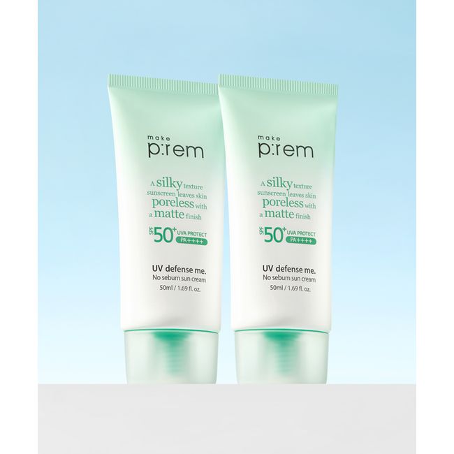 [Cream 40ml free] Make Prem UV Defense Me No Sebum Sun Cream 50ml+50ml (SPF50, PA++++)