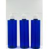 Brand New 8 oz. Brilliant Blue PET Bottle with Locking Pump - 3 PACK