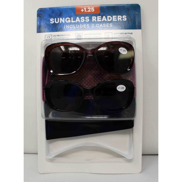 Sunglass Readers +1.25 Includes 2 Cases