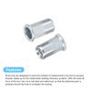sourcing map M3 Rivet Nuts, 50pcs Zinc Plated Carbon Steel Knurled Flat Head Threaded Insert Nuts