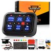 AUXBEAM 6 Gang Switch Panel On-Off LED Light Circuit Control (Blue Back light)